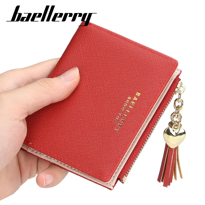Baellerry, Женский кошелек с кисточками, Маленький милый кошелек для женщин, короткие кожаные женские кошельки на молнии, кошельки для монет, Женский держатель для карт