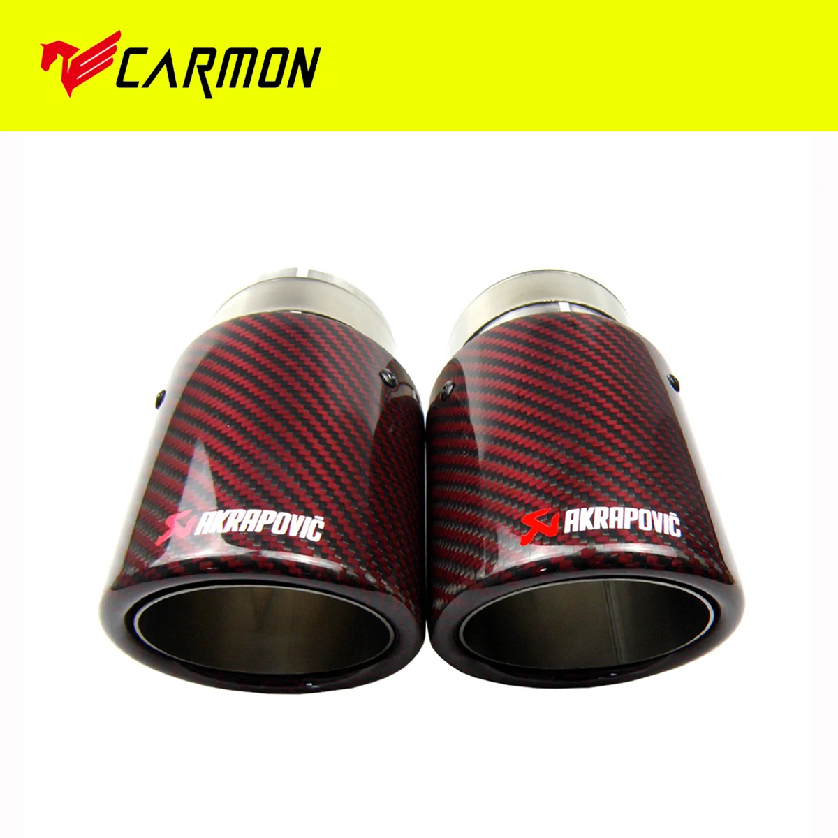 Автомобильный Универсальный фигурный край Akrapovic из красного углеродного волокна