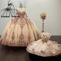 sweetheart ball gown quinceanera dresses beaded formal prom graduation gowns sweet 15 16 dress robe princesse femme sequined
