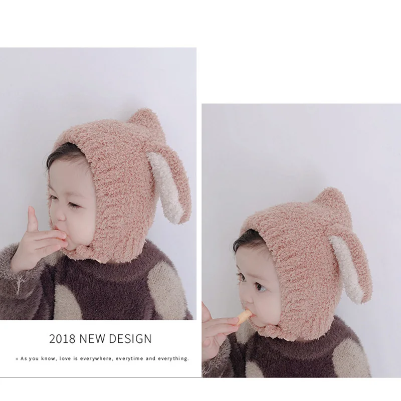 kids Winter Hats Cap for Kids Boys Girls Cute Rabbit Ears Earflaps Russian Hat Warm Bomber Hats for Girl Boy Cotton Snow Cap