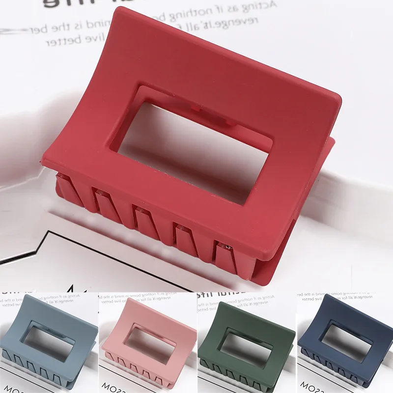 

Square Shape Hairpins Frosted Solid Color Hair Clip Hair Claws Hollow Barrettes Girls Headbands Fashion Hair Accessories