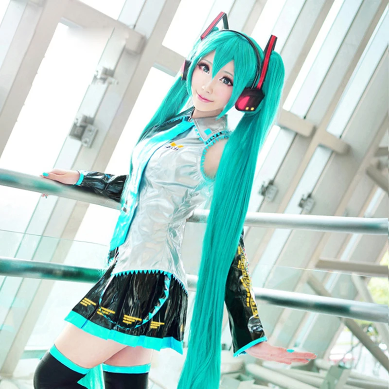 DM COS Высокое качество косплей Vocaloid парик Hatsune костюм Мику играть парики Хэллоуин