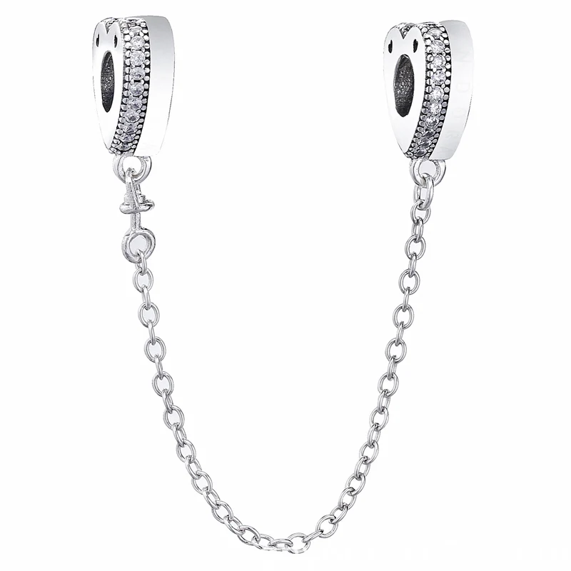

Оригинальные бусины-цепочки из стерлингового серебра 925 пробы с надписью «Love Heart» с кристаллами, подходят для популярных браслетов «сделай ...