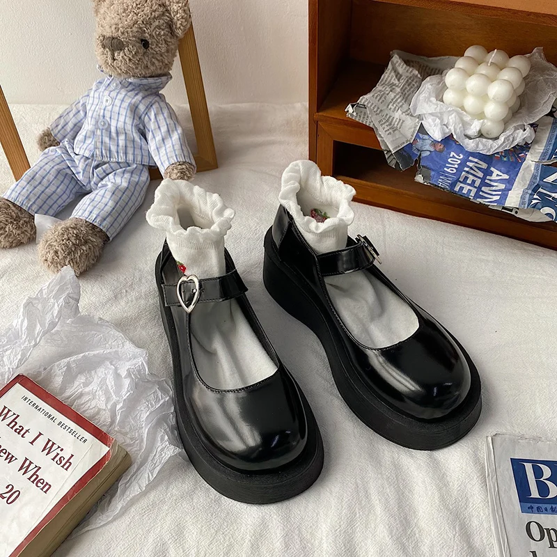 

Туфли женские на платформе, оксфорды, кожаная классическая обувь в ретро стиле, базовая обувь в римском стиле, Мэри Джейн, резина, на осень