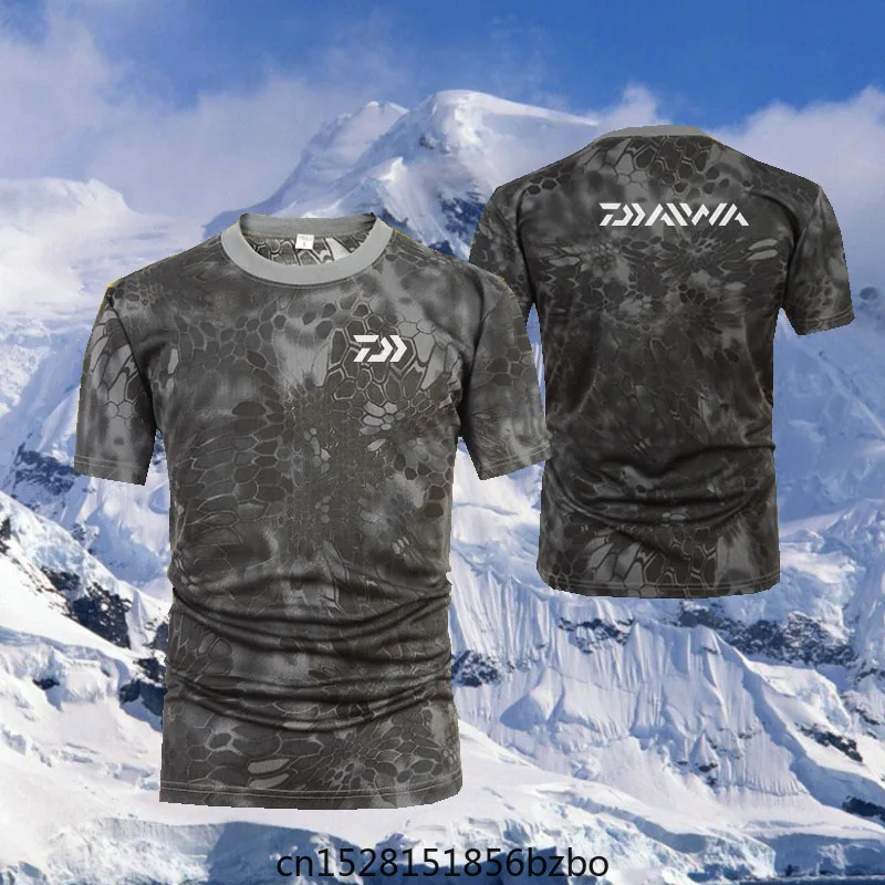 

New Daiwa Fishing T Shirt Summer Short Sleeve Camouflage Fishing Clothing Outdoor Sport Breathable Quick Dry Man Fishing Clothes