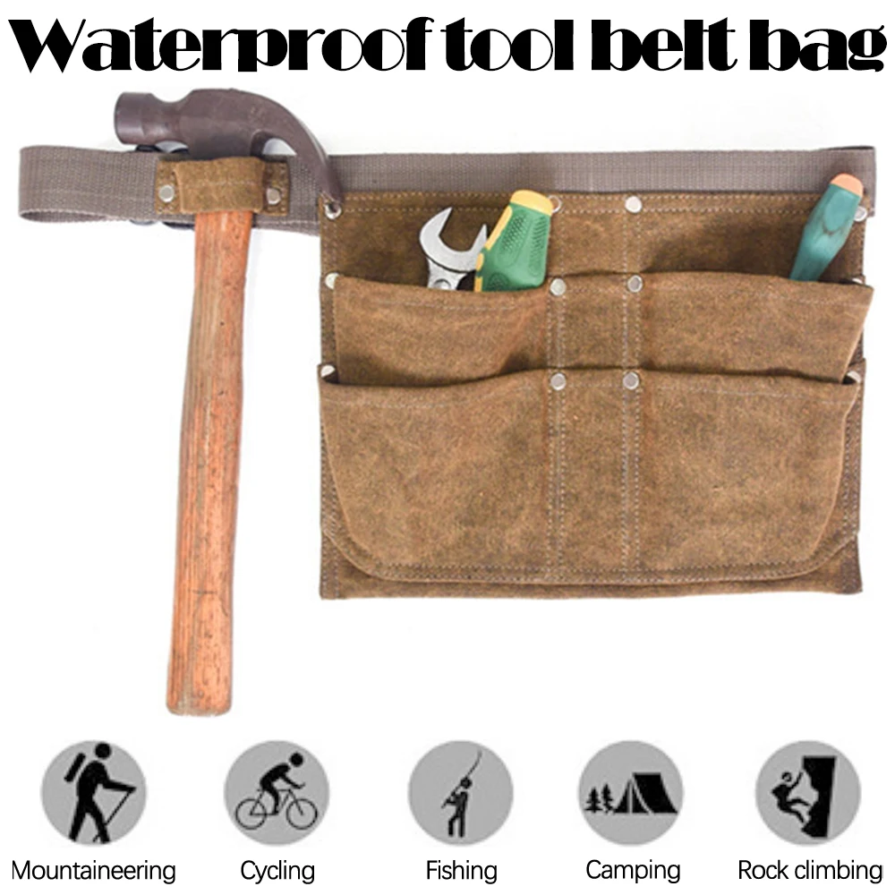 

Multi Functional Durable Aprons Garden Tools Belt Bag Heavy Duty Waterproof Waxed Canvas Work Apron With Tool Pockets