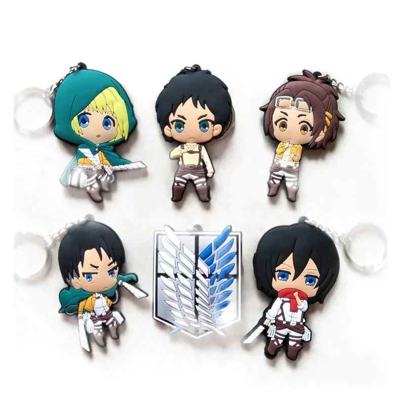 

ATTACK ON Keyring Double-sided silicone gift New animation pendant