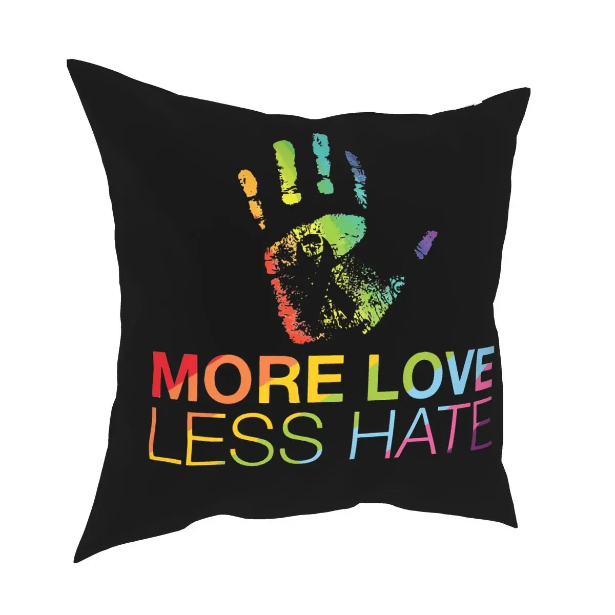 

Квадратный чехол для подушки More Love Less Hate, Полиэстеровая декоративная подушка для геев, ЛГБТ, новинка, наволочка, домашний декор
