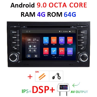 9.0 4G 64 DSP AVOUT DSP ips 4G 64G Android 9,0 Автомобильный gps для Audi A4 B6 B7 S4 B7 B6 RS4 B7 SEAT Exeo DVD плеер Мультимедиа Навигация Радио стерео ПК - Цвет: 9.0 4G 64 DSP AVOUT