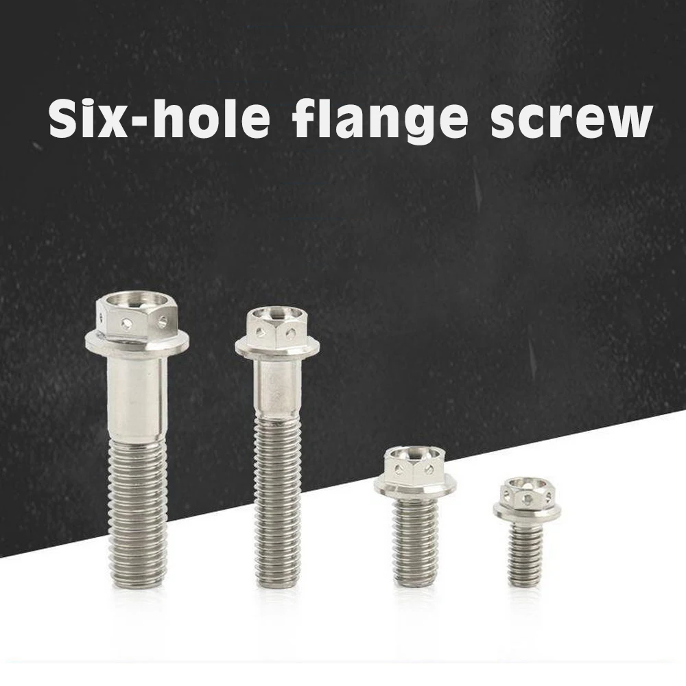 

1Pcs Ti M6x 10 15 20 25 30 35 40 45 50 60mm Motorcycle Engine Shell Bolt M6 Titanium Bolts Hexagon Flange Head Screws with Holes