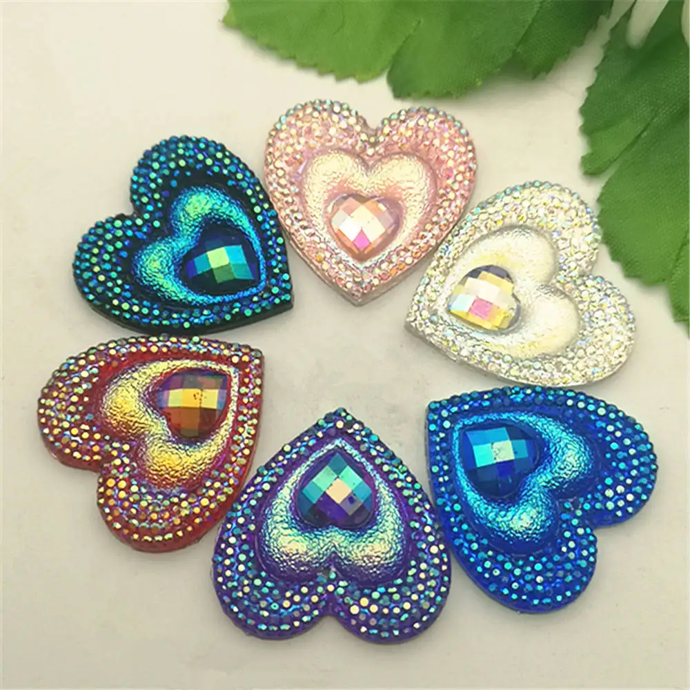 10 шт. пуговицы в форме сердца 30 мм|Стразы| |