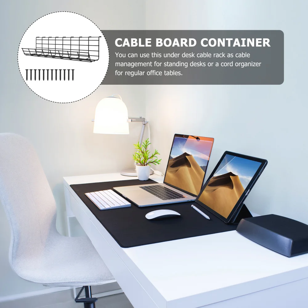 

1pc Under Desk Wire Organizer Cable Board Container Chic Wire Storage Rack