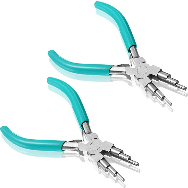 

6 in 1 Bail Making Pliers Jewelry Making Pliers Multi-Sized Jewelry Pliers with Comfort Grip Handle(6 Inch,2 Pcs)