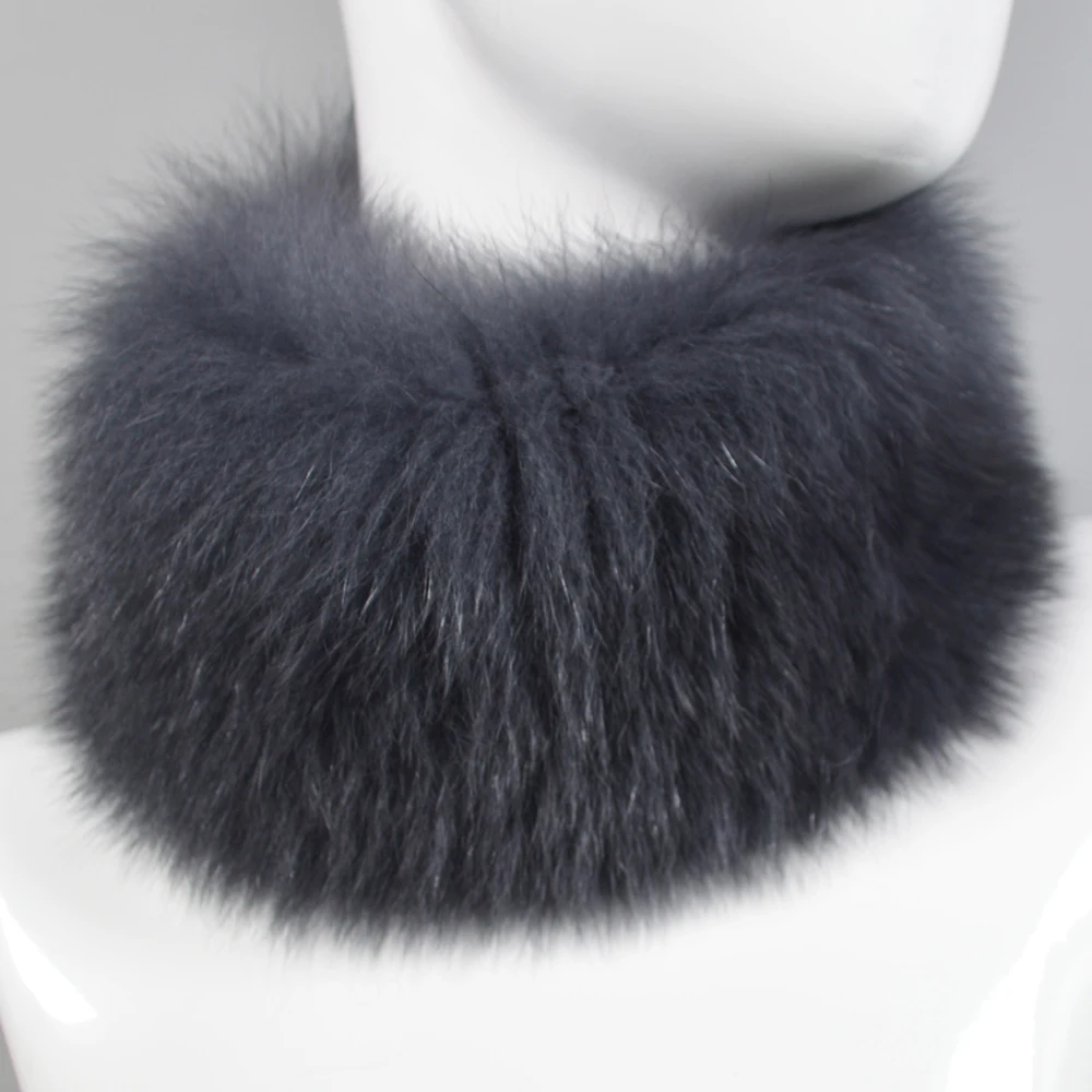 Зимний брендовый женский шарф из натурального Лисьего меха теплый вязаный