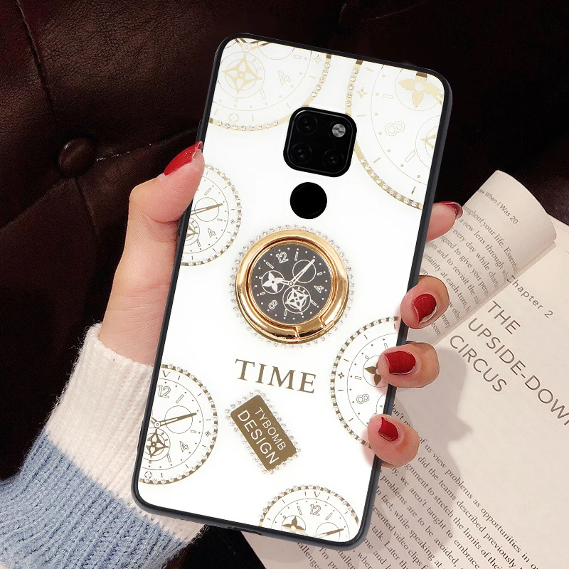 Алмазный чехол для huawei P30 P20 Pro Lite, чехол для huawei mate 20 Pro Honor 10 20 8X 9X Nova 3 5 4 E, блестящие Чехлы для держателей колец
