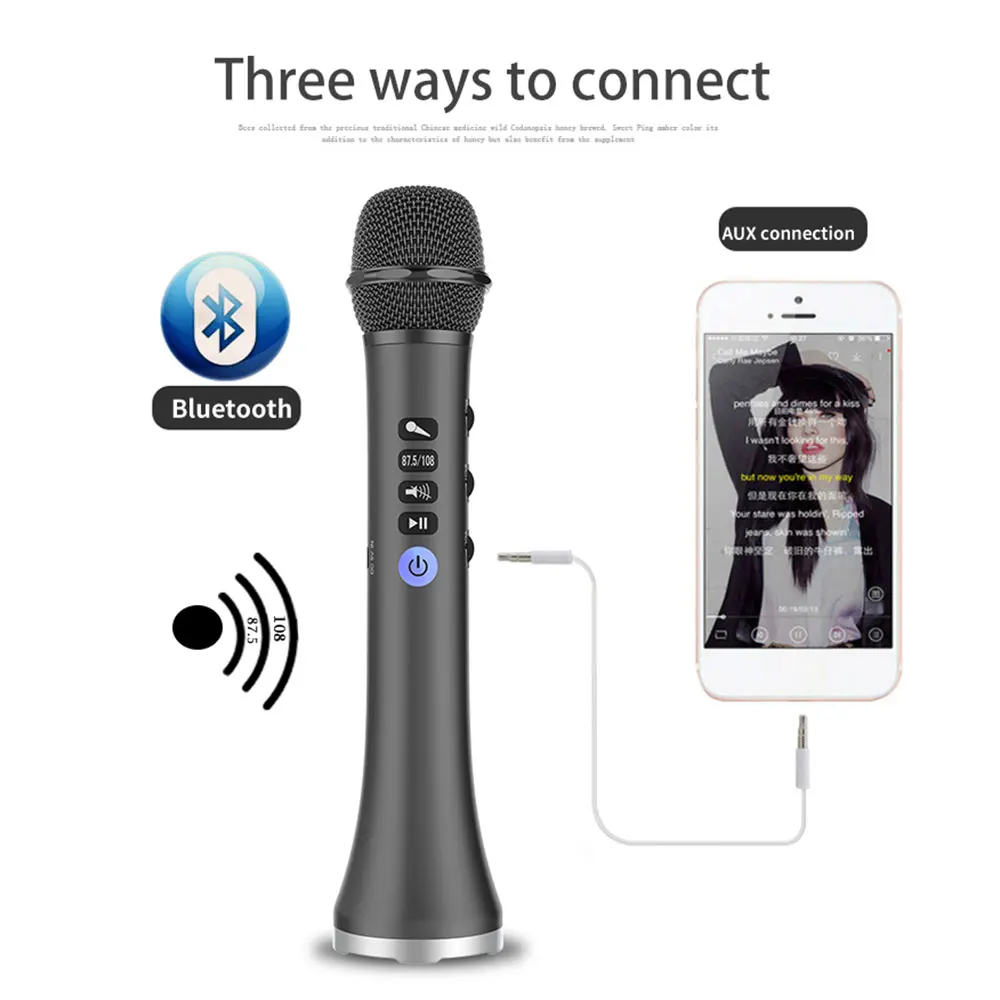 

15W Portable Bluetooth Wireless Handheld Microphone Speaker Professional Karaoke Mic USB Charge FM Radio Long Playing Time