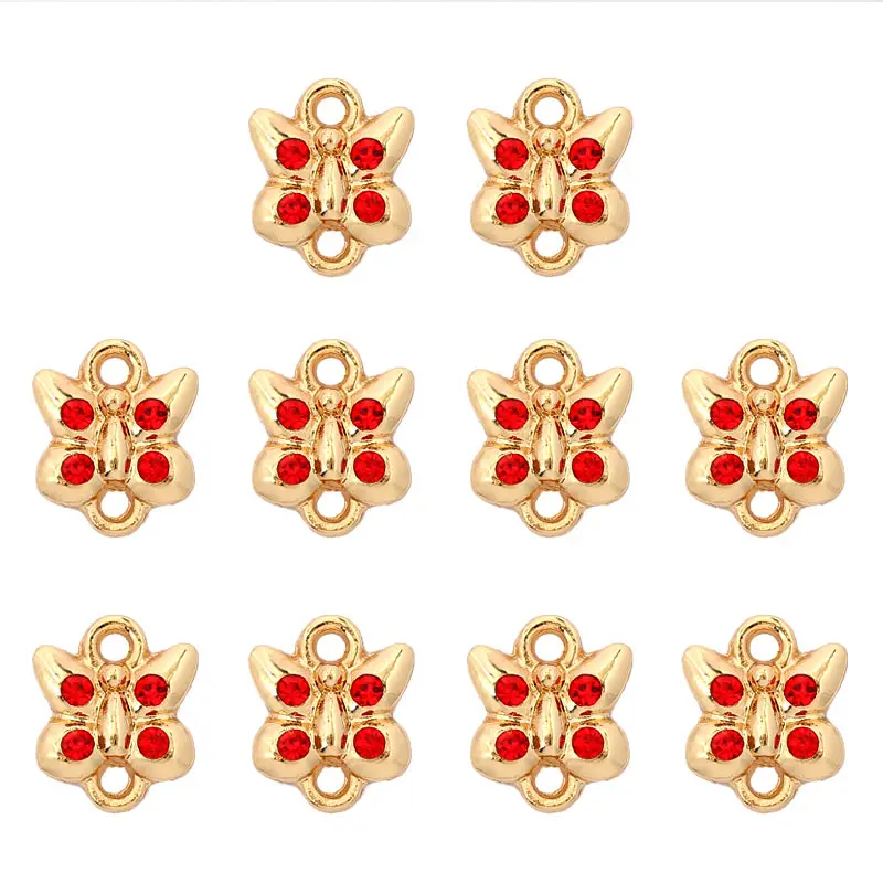 

10Pcs 4 Colors Shinning Rhinestone Petals Flowers Plant Charms Pendants For Necklace DIY Handmade Craft Jewelry Making Supplies