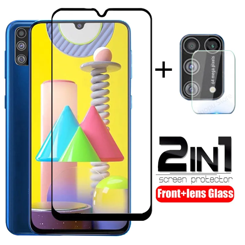 2 в 1 Защитное стекло для объектива камеры samsung galaxy m31 m30 s m51 m21 m11 m12 закаленное