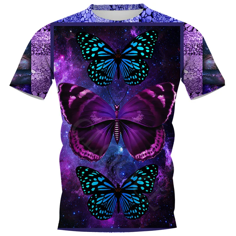 

Летняя мужская футболка CLOOCL с красивой бабочкой, 3D принт, футболки с коротким рукавом, Харадзюку, повседневные топы унисекс