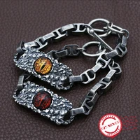 S925 sterling silver men's bracelet personality fashion trend jewelry domineering eyes shape 2018 new gift to send lover