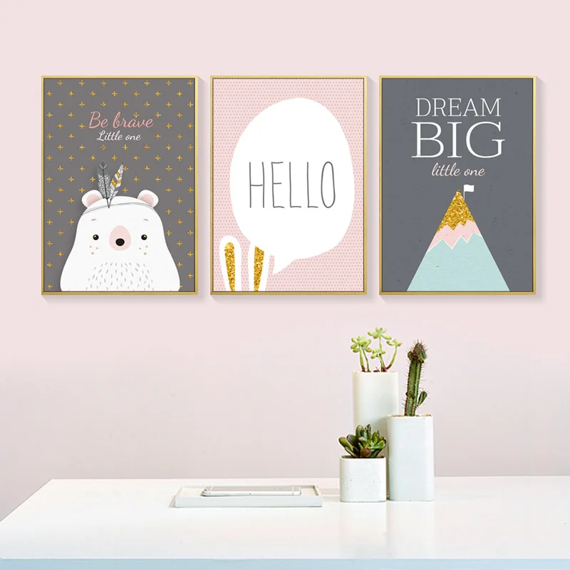 Детская мечта большой постер животных и печать на холсте картина Луна Звезда