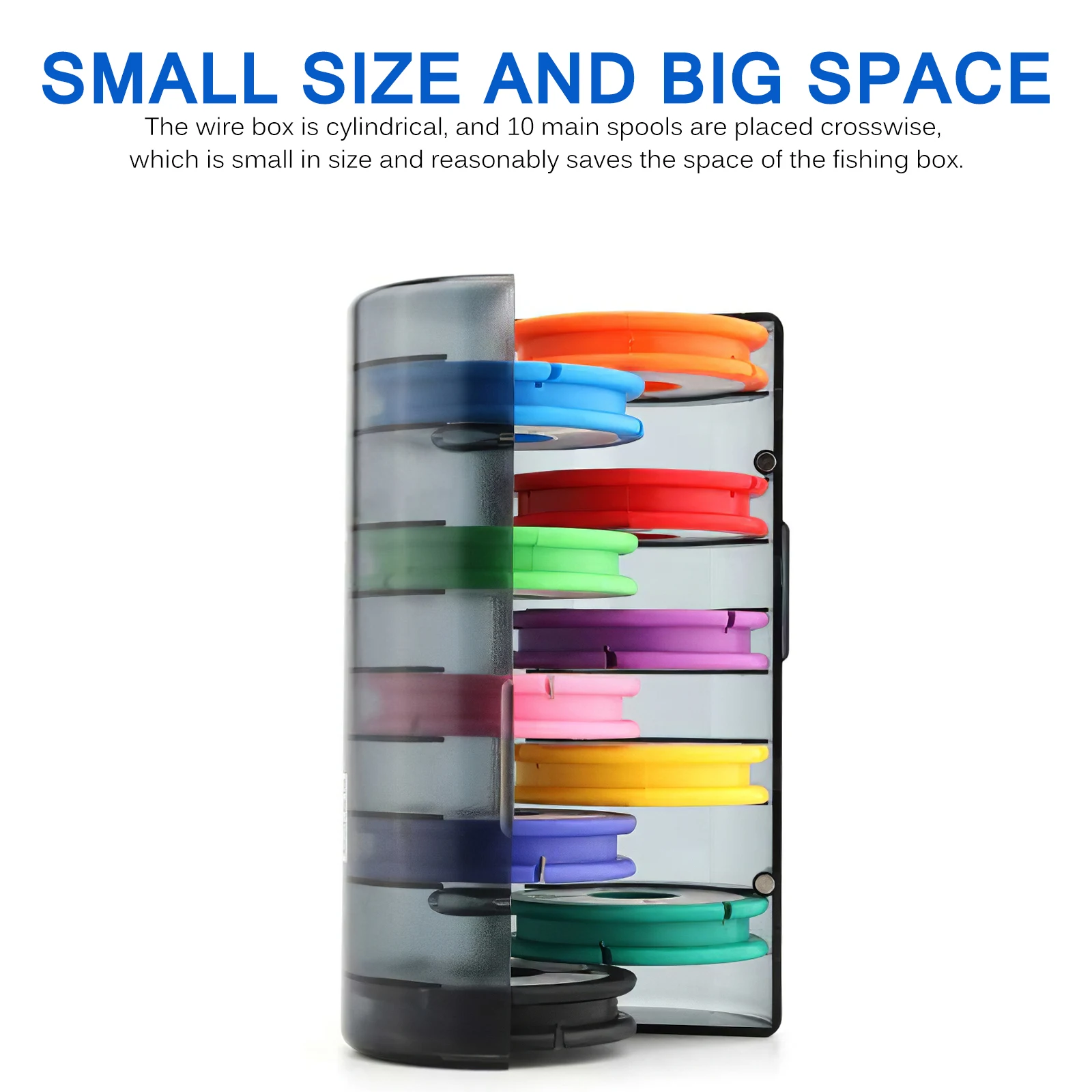 

Fishing Mainline Box Fishing Line Shaft Bobbin Spool Tackle Box Accessories Multi Color Circular Column Box