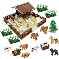 animals moc cute dogs pig cow figures models building blocks toys for children assemble animals kids gifts classic brick