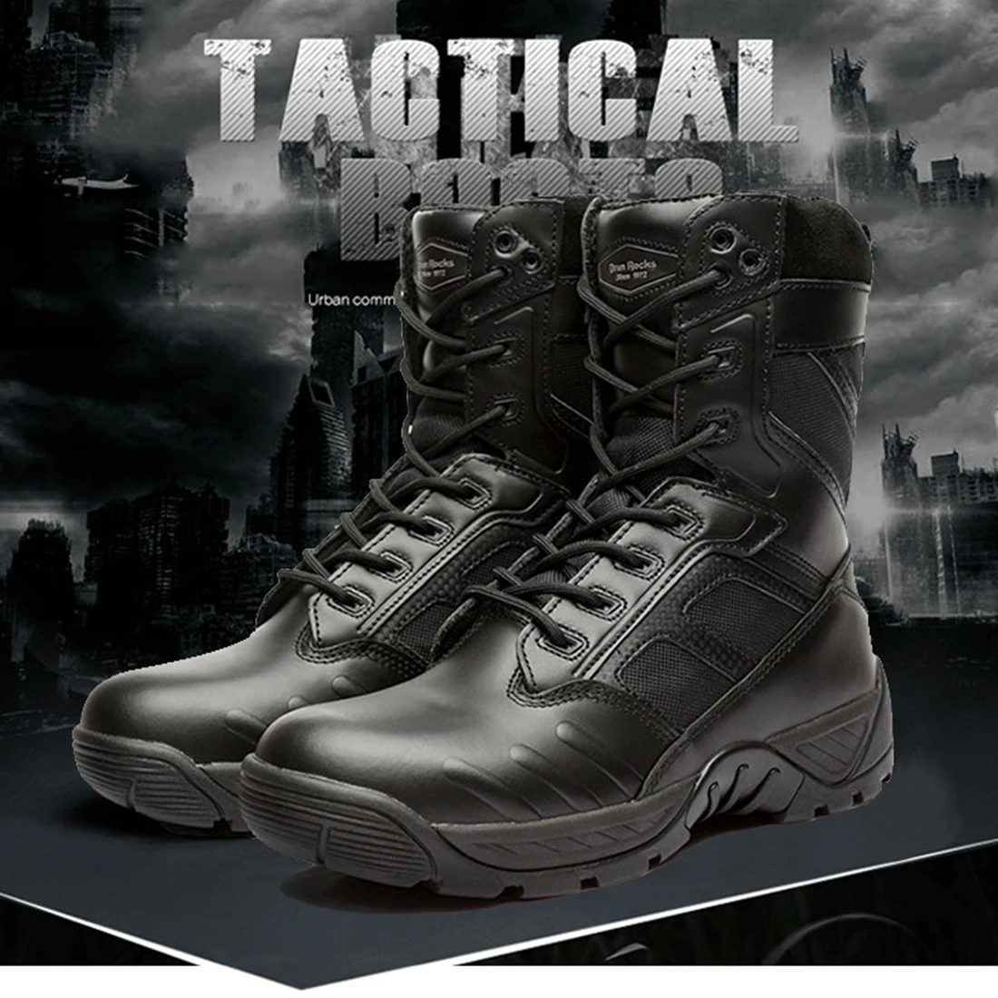 Workerkit Waterproof Puncture-proof Cowhide Tactical Boots Outdoor Hunting Combat Boots for Men