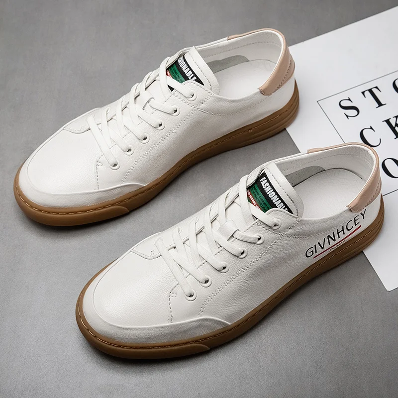 Jual Tren 2021 Sepatu Kasual Muda Untuk Anak Laki-laki Sepatu Jalan Modis Pria Sneakers Desainer Pria Kulit Asli Sepatu Pria Merek Mewah