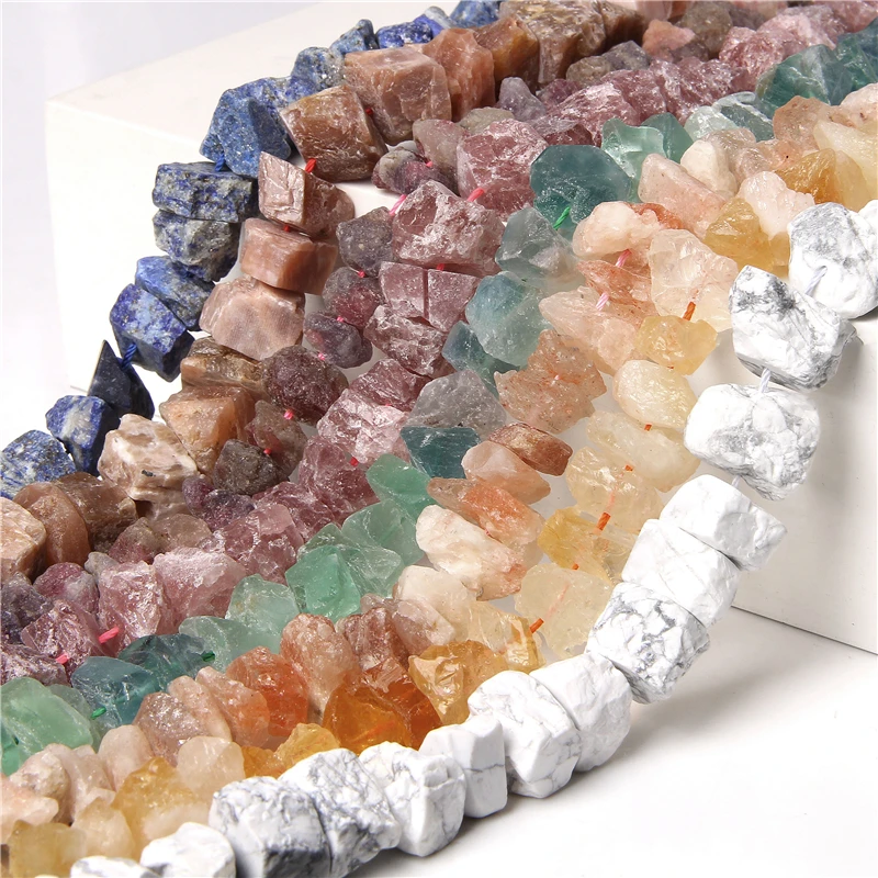 

15.5"Natural Prehnit Raw Stone Beads 10*13 mm Freeform Genuine Fluorite Beaded Drilled Loose Strand Bead For DIY Making Jewelry