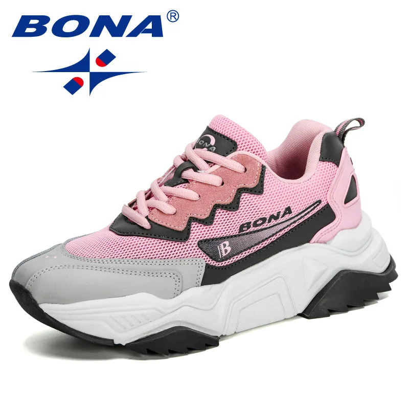 

BONA 2020 New Designers Trendy Sneakers Women Jogging Shoes Trainers Lace Up Running Shoes Ladies Sport Shoes Feminimo Footwear