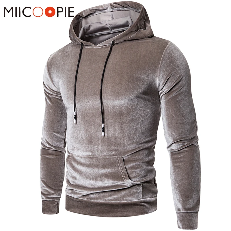 

Streetwear Velvet Men Hoodies Coats Fashion Hip Hop Solid Color Long Sleeves Mens Pullover Hoodie Jackers Autumn Sudadera Hombre