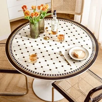 retro round print table cloth pvc leather tablecloth mat table table tapete picnic blanket waterproof oil proof home decaration