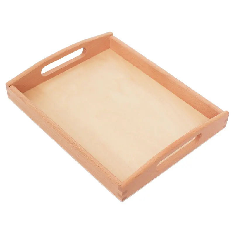 

40x30cm Montessori Wooden Tray Practical Life Teaching Aids Solid Wood Educational Toys For Children Juguetes Montessori C1664H