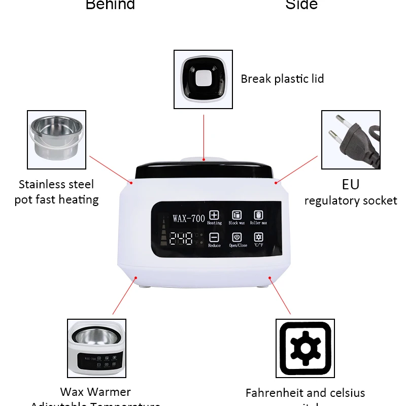 Wax Heater for Hair Removal with LCD Display Smart Professional Epilator Depilatory Body Care Paraffin Machine Men Women Use | Красота и