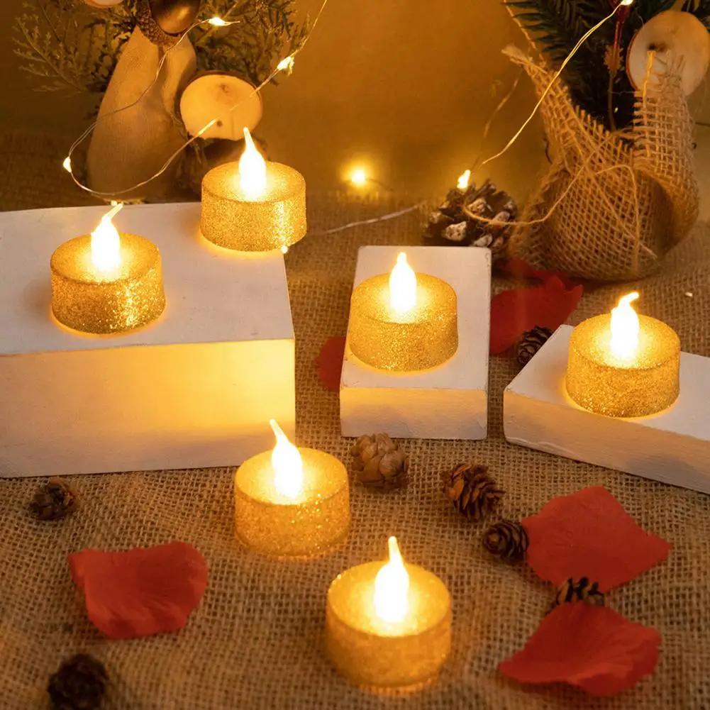 

Excellent Tea Lamp No Odor Practical LED Tea Lights Wedding Christmas Decoration Candle Lamp Tea Light 6Pcs