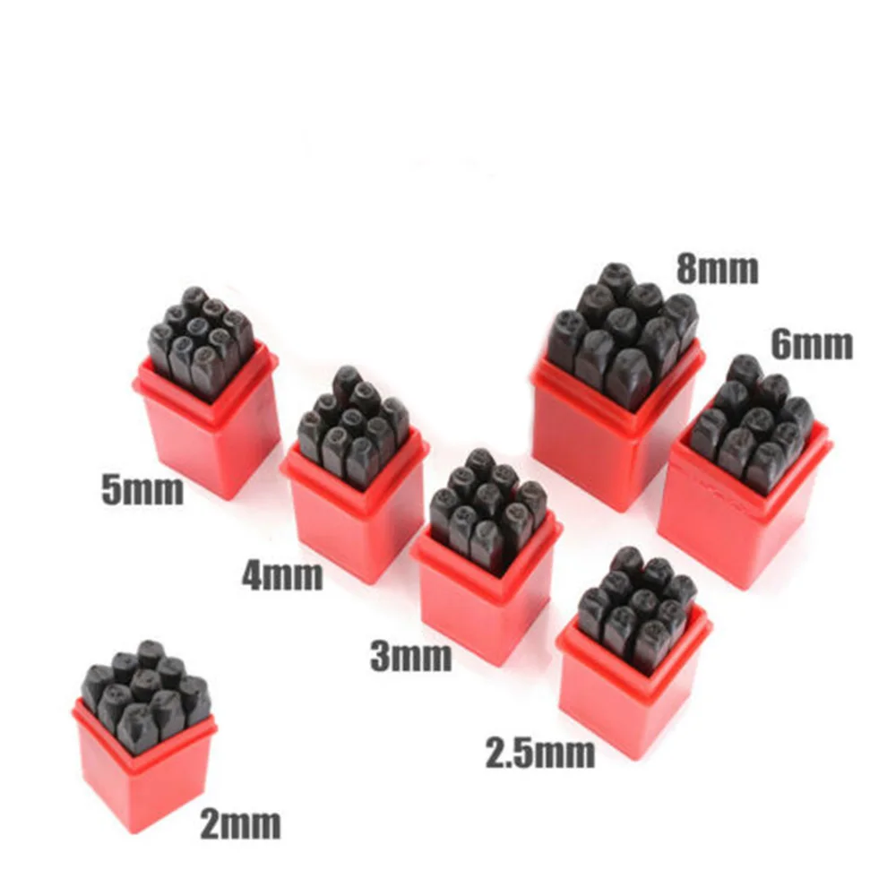 

Carved Stamps Tools 36pcs Plastic box Metal Carbon steel Black Alphabet