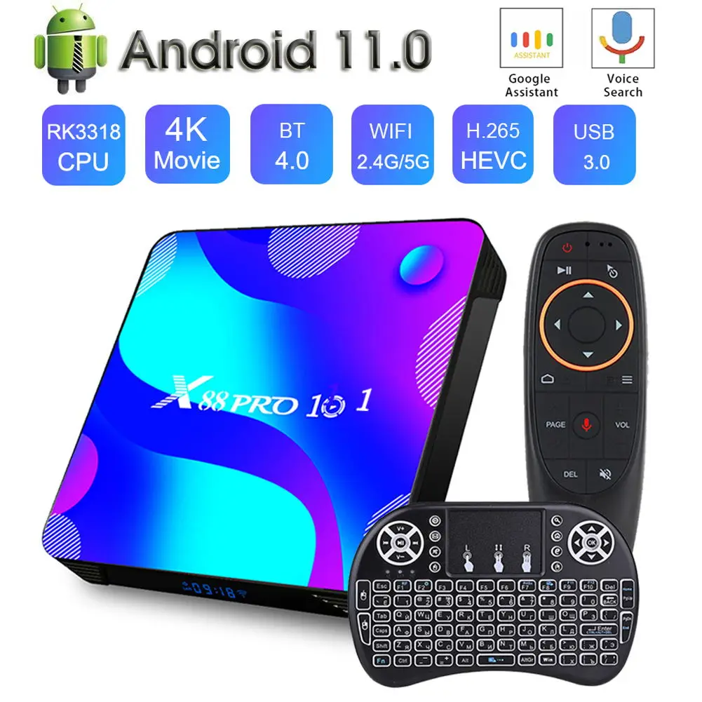 

Android TV Box X88 Pro Android 11.0 OS RK3188 CPU 4GB RAM 16GB 32GB 64GB 128GB ROM 5G Dual Wifi 3D Video 4K Full HD Media Player