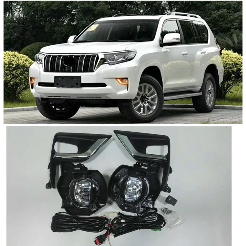 Наружные Автомобильные противотуманные фары, светодиодные дневные ходовые огни, подходят для Prado FJ150 2018 2019 2020 2021 SUV, противотуманные фары в сборе Наружные Автомобильные противотуманные фары, светодиодные дневные ходовые огни, подходят для Prado FJ150 2018 2019 2020 2021 SUV, противотуманные фары в сборе