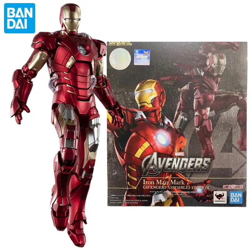 

Bandai Spirits Tamashii Nations Marvel Avengers Assemble Edition Iron Man Mark 7 Mk7 S.h. Figuarts Action Figure Model Kids Toys