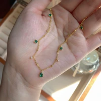 emerald pendant real 14k gold necklace emstone pendant for women wedding engagement jewelry gorgeous promise