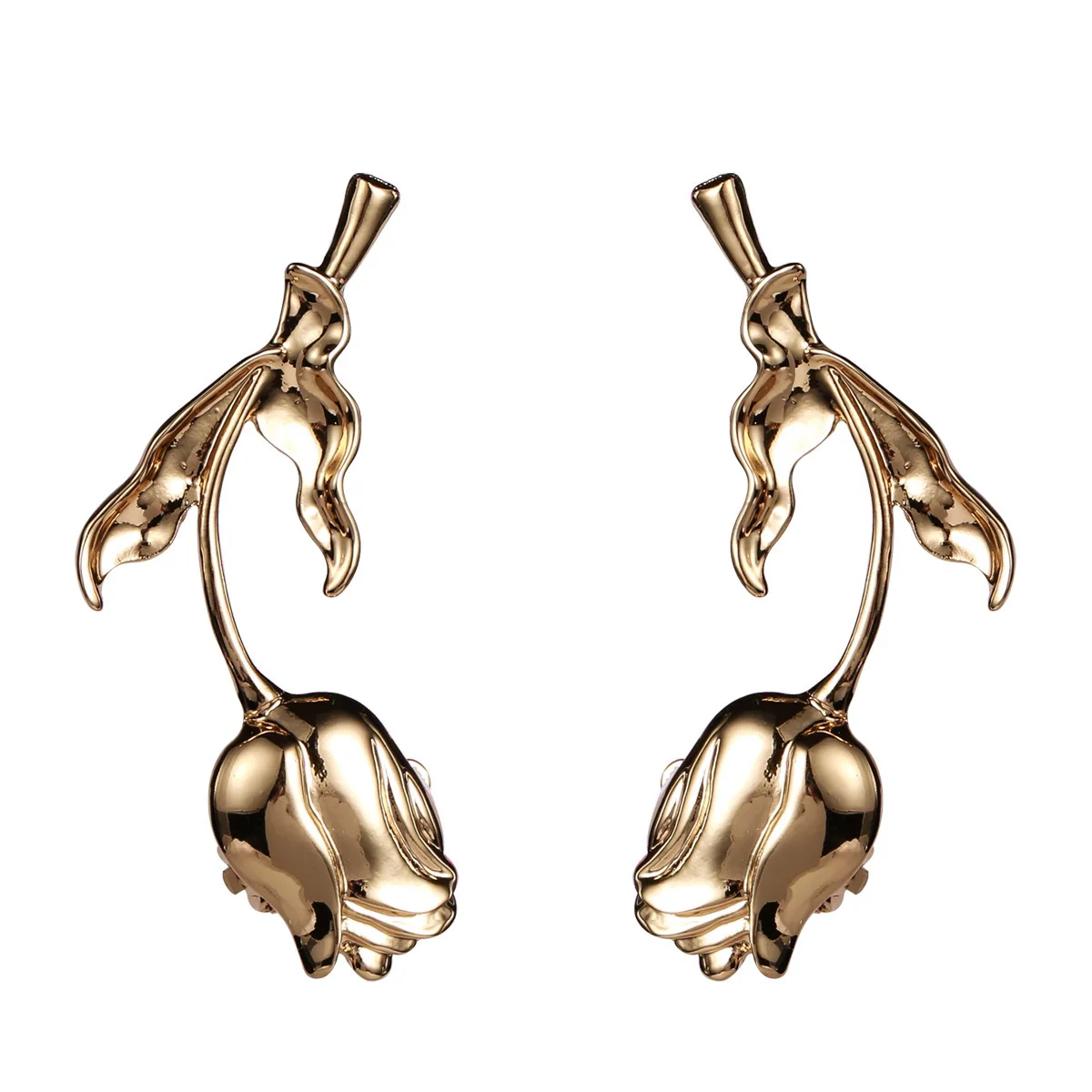 Женские длинные висячие серьги Jouval Винтажные из золотого сплава с розовым