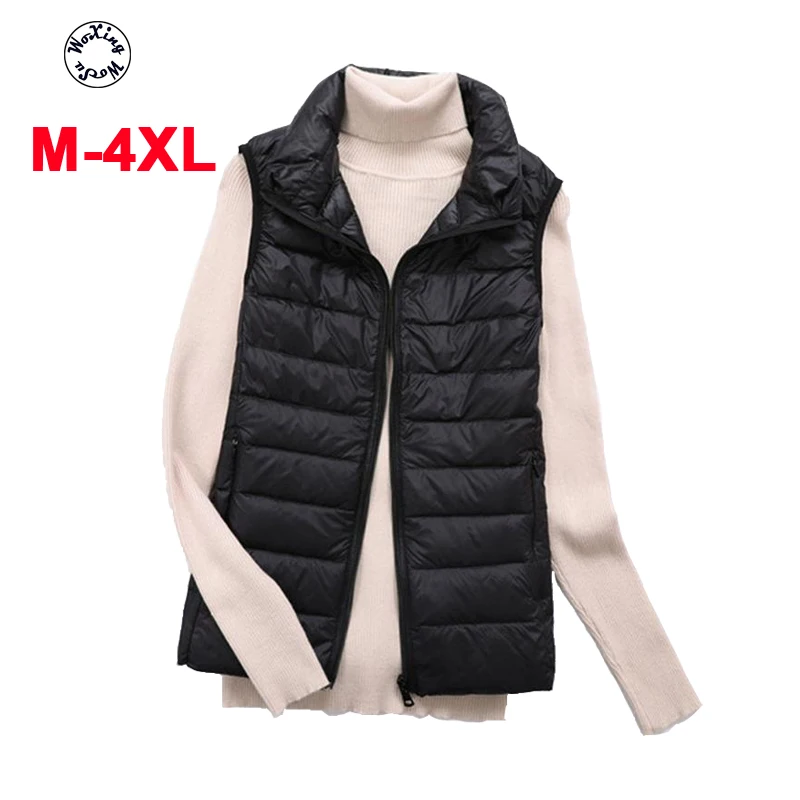 

Woxingwosu women's lightweight feather vest waistcoat