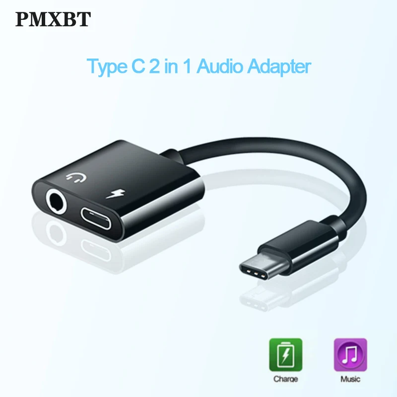Кабель с разъемом USB типа C для 3 5 мм разъем наушников адаптер 2 в 1 зарядное