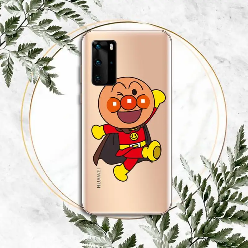 

cute red beans Anpanman anime Phone Case Transparent for huawei P 40 30 20 lite pro smart 2019 honor 8X 10i 10 cover