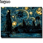 Полноразмернаякруглая Алмазная вышивка Звездные демоны, алмазная 5D живопись, вышивка крестиком, мозаичные наборы, пейзаж, замок