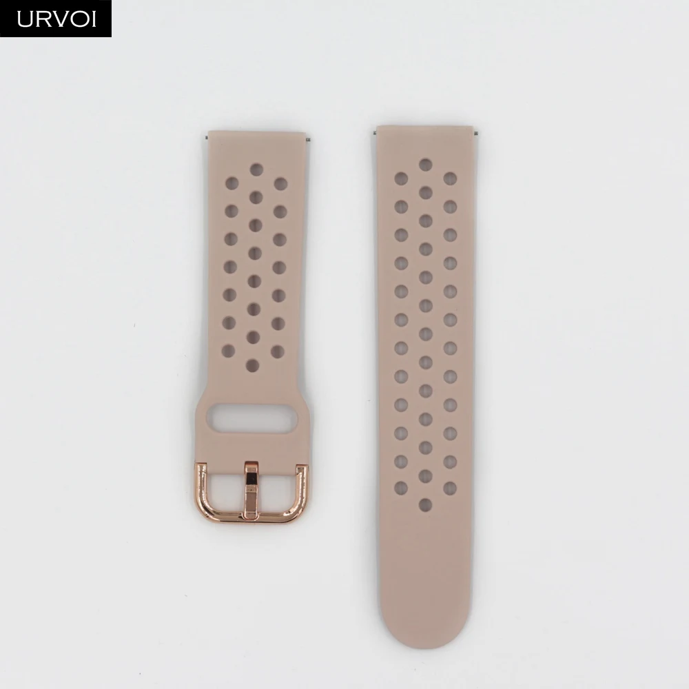 Pink sand URVOI силиконовой лентой для Galaxy Watch Active/42/46 мм шестерни ремешок для спортивных часов для HUAWEI GT быстроразъемные контакты мягкий сменный 20/22 мм - Цвет ремешка: Pink sand