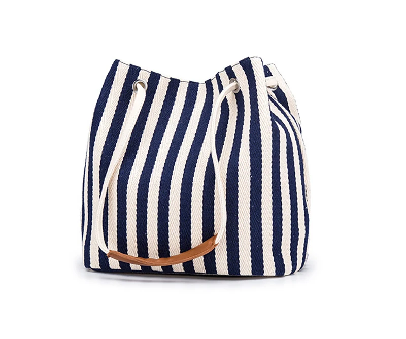 

Fashion Luxury Designer Lady Strip Pattern Canvas Shoulder Bag Hand Bag Woven Sling Shoulder Tote Bag