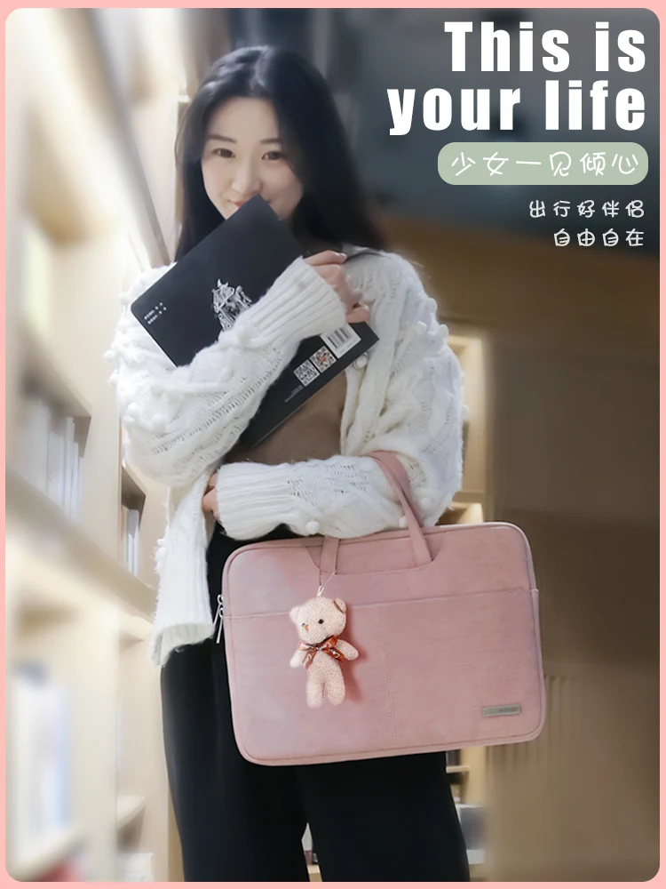 Laptop Bag Laptop Sleeve 15.6-Inch Male and Female Portable Laptop Bag Portable Crossbody Dual-Use mens leather bag for 15