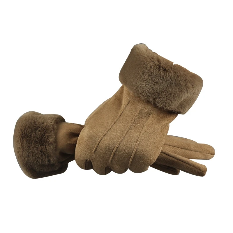 Новинка зимние замшевые перчатки женские кожаные с контактным экраном осенние